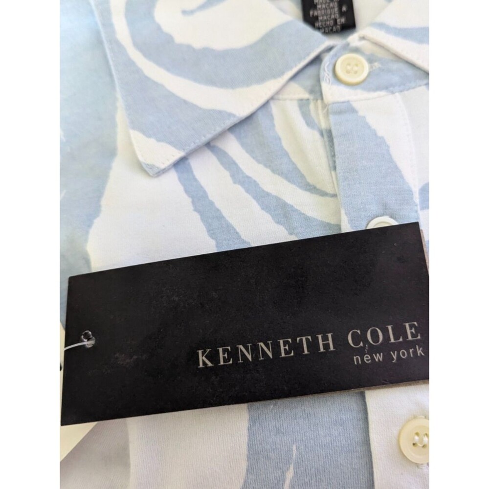 Vintage Kenneth Cole Short Sleeve Shirt Mens Cotton Blue NWT See Sizing in Note - Picture 4 of 12